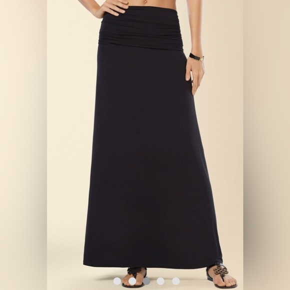 Soma Fold over Multi-Way bandeau Maxi Dress Black maxi skirt size small - Picture 3 of 9